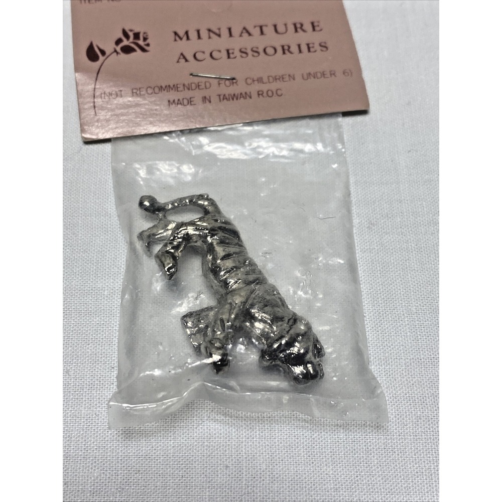 2" Miniature Tiger Accessory Silver Tone New in package